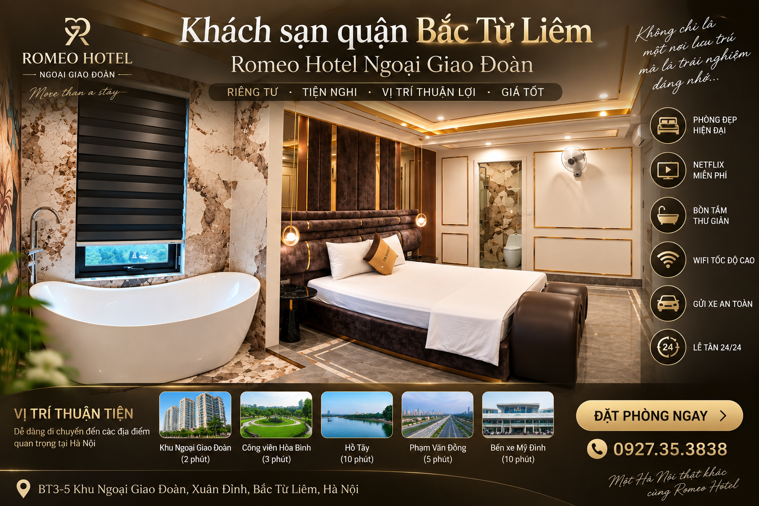 KHÁCH SẠN QUẬN BẮC TỪ LIÊM – KHÔNG GIAN LƯU TRÚ TIỆN NGHI, RIÊNG TƯ TẠI HÀ NỘI